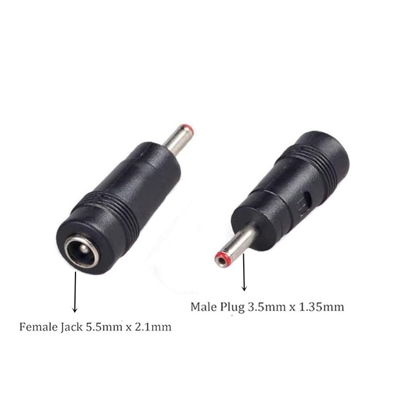 bnafes DC Power Connector 3.5x1.35mm Male to 5.5x2.1mm Female Jack Adapter Connectors 12Pcs - Image 2